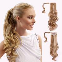 Natural Black / Honey Blonde / Strawberry Blonde / Light Auburn / Bleach Blonde Synthetic Ponytail Wavy Tape In Ponytail 40-65CM gram