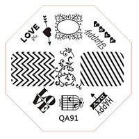 Nail Art Stamp Stamping Image Template Plate QA Series NO.91