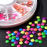 Nail Art Round Punk Alloy Rivet Colorful Square Metallic Studs for Nail Decorations