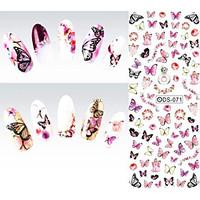Nail Design Water Transfer Nails Art Sticker Colorful Butterfly Nail Wraps Sticker