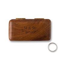 natural charm personalised pocket size wooden wedding ring box garland ...