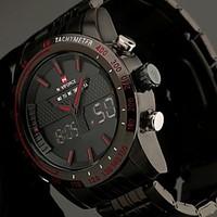 naviforce mens full steel sport watch japanese quartz analog digital l ...