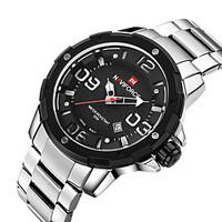 NAVIFORCE Men\'s Military Watch Fashion Watch Wrist watch Calendar Water Resistant / Water Proof Quartz Japanese Quartz Stainless Steel