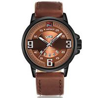 NAVIFORCE Men\'s Sport Military Fashion Watch Wristwatch Luxucy Casual Calendar Large Dial PU Band Watch Quartz Unique Cool Watches