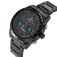 NAVIFORCE Men\'s Sport Watch Fashion Watch Wristwatch Casual Watch Quartz Digital Calendar Dual Time Zones Stainless Steel Band Luxury Cool Unqiue