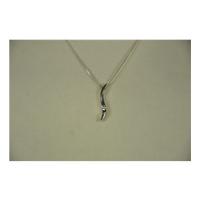 Narrow silver pendant on chain. Unknown - Size: Small - Metallics - Pendant