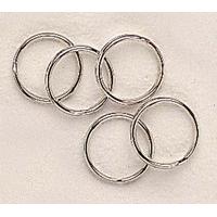 New Standard Rubber Wrist Band Split Nickle Plated Brass Keys Ring 20mm Pack-100