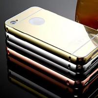 New Plating Mirror Back with Metal Frame Phone Case for iPhone 4/4S(Assorted Colors)