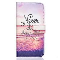 Never stop dreaming Pattern PU Leather Stand Card Slot Case for Galaxy S7