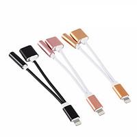 New 2 in 1 Headphone Audio Jack Adapter Cable for iPhone 7 7Plus 8 Pin to 3.5mm Earphone Cable