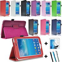 New Design Pu Leather Case Cover For Samsung Galaxy Tab3 7.0 P3200 P3210 T210 T211 Touch Pen Screen Protector