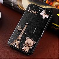 New Fashion 3D Flower Bling Diamond Flip Cover PU Leather Case Holster For Samsung Galaxy A3 (Assorted Color)