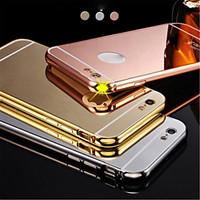 New Luxury Plated Aluminum Metal FrameMirror Acrylic Back Cover Shell Case for IPhone6plus 5.5inch