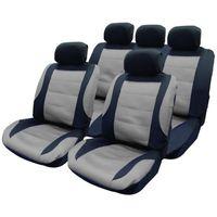 Nebraska -11 Pce Mesh Seat Cover Set with 5 Headrest Covers inBlack/ G