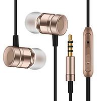 New Metal Headphone Super Earphones Bass Volume Control With Mic Headsets For All Mobile Phone Mp3 PC 3.5mm