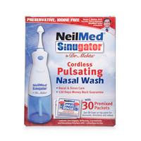 NeilMed Sinugator Cordless Pulsating Nasal Wash with 30 Premixed Sachets