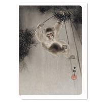 new years monkey and bamboo greeting card