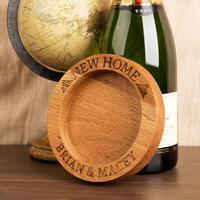 New Home Wooden Wine Bottle Coaster