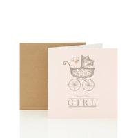 New Baby Girl Card Pram Design