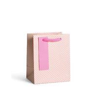 Neon Pink Striped Small Gift Bag