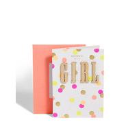 New Baby Girl Wooden Text Card