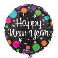 new year dots 18 inch foil balloon