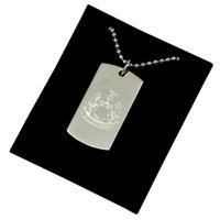 Newcastle United F.c. Engraved Crest Dog Tag And Chain