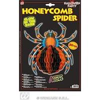 Neon Honeycomb Spiders 30cm Accessory For Halloween Fancy Dress