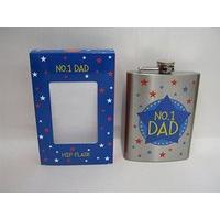 New Stainless Steel Hip Flask 8oz No 1 Dad Lp33556