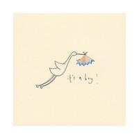 New Baby Boy Stork Pencil Shaving Card