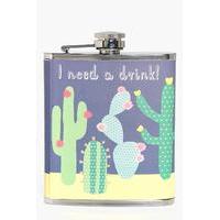 need a drink cactus hip flask green