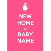 New Home for Baby Girl | Personalised Keep Calm Card