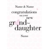 new granddaughter | personalised new baby card
