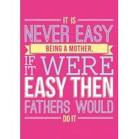 never easy mothers day card