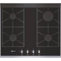 Neff T66S66N0 60cm Gas on Glass Hob with Stainless Steel Trim and Cast Iron Pan Supports