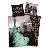 New York Statue of Liberty Single Duvet Cover & Pillowcase Set