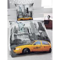New York Yellow Taxi Cab Single Duvet Cover & Pillowcase Set