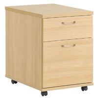 Newbury Mobile Pedestal 2 Drawer Blonde Oak