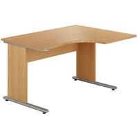 newbury ergonomic desk right handed beech