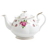 new country roses white vintage teapot 125ltr