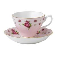 New Country Roses Pink Vintage Teacup and Saucer