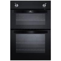 new world 444441480 90cm built in twin cavity gas oven black trim