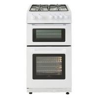 New World 444443995 50cm Gas Cooker in White Twin Cavity