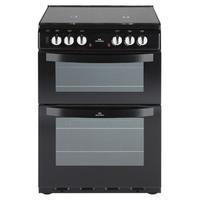 New World 444442188 60cm Dual Fuel Cooker in Black Double Oven