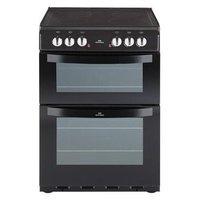 New World 444442178 60cm Electric Cooker in Black Double Oven
