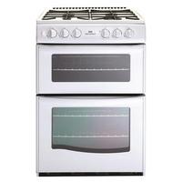 New World 444440076 55cm Twin Cavity Gas Cooker in White