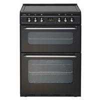 New World 444440041 60cm Electric Cooker in Black Double Oven Ceramic