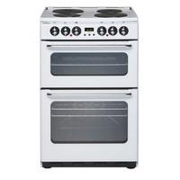 New World 444440033 55cm Electric Cooker in White Double Oven with Gri