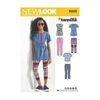 New Look Girls\' Tops and Leggings Sewing Pattern 6505