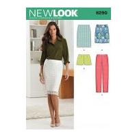 new look ladies sewing pattern 6290 skirts shorts trouser pants